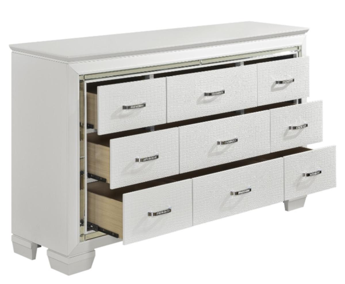 Allura Dresser in White 1916W-5 - Furniture 4 Less Outlet (Salinas,CA)