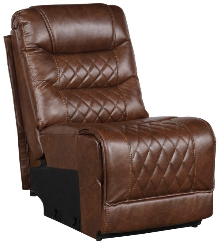 Putnam Armless Chair in Brown 9405BR-AC - Furniture 4 Less Outlet (Salinas,CA)