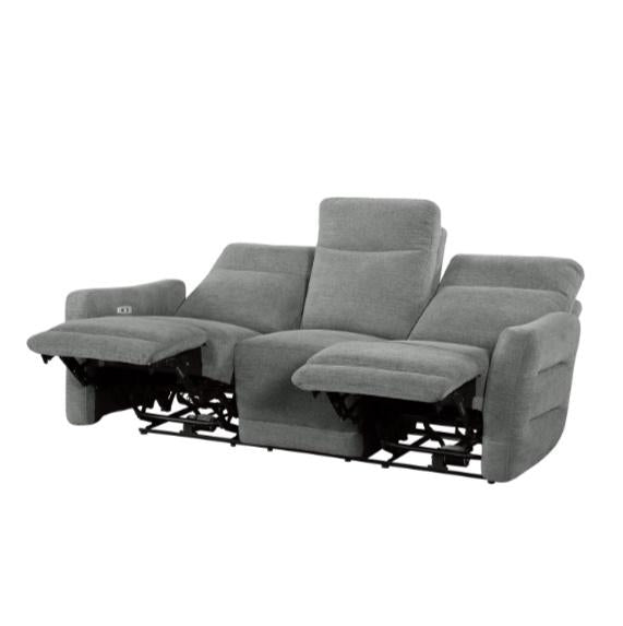 Edition Power Double Lay Flat Reclining Sofa in Dove Grey 9804DV-3PWH - Furniture 4 Less Outlet (Salinas,CA)