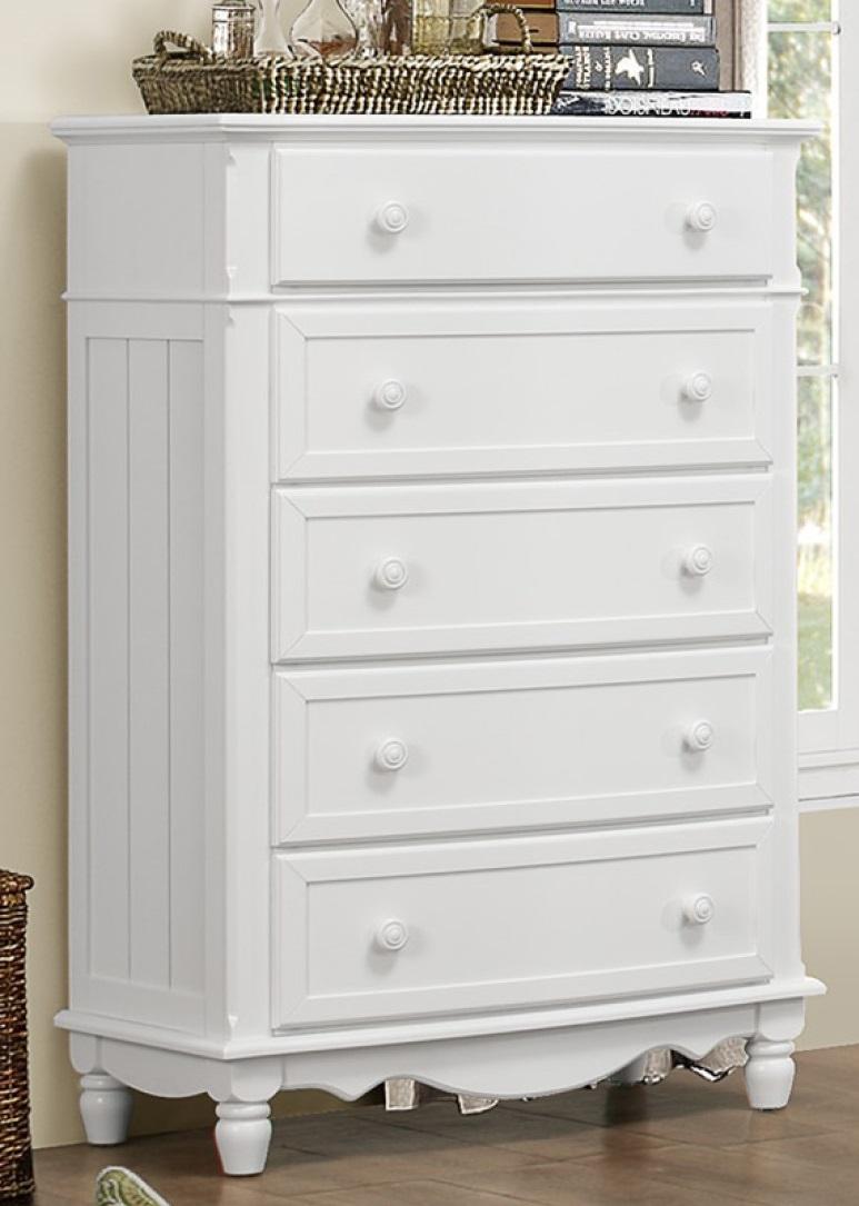 Clementine 5 Drawer Chest in White B1799-9 - Furniture 4 Less Outlet (Salinas,CA)