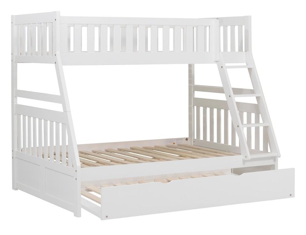 Galen Twin/Full Bunk Bed w/ Twin Trundle in White B2053TFW-1R - Furniture 4 Less Outlet (Salinas,CA)