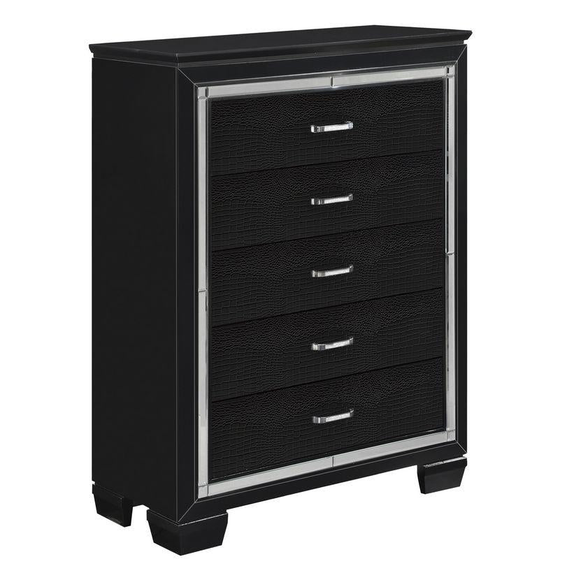 Allura Chest in Black 1916BK-9 - Furniture 4 Less Outlet (Salinas,CA)