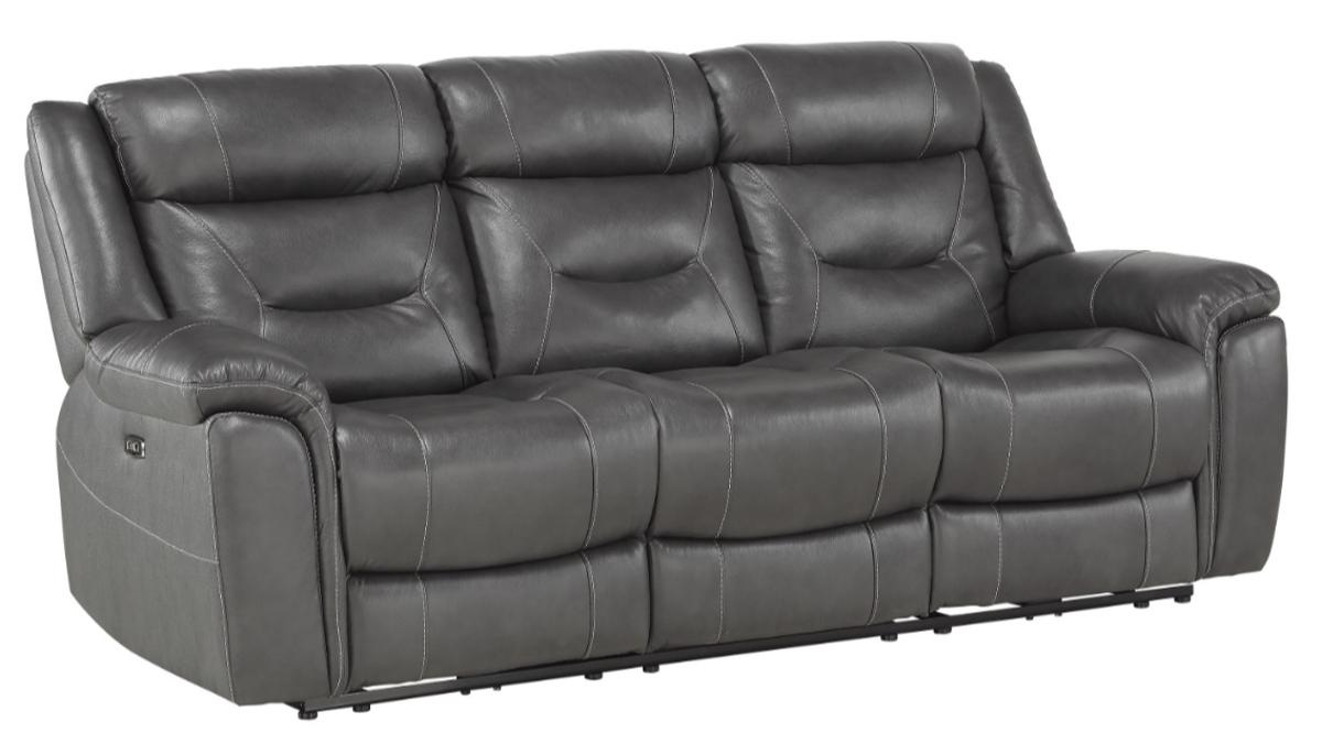 Danio Power Double Reclining Sofa with Power Headrests in Dark Gray 9528DGY-3PWH - Furniture 4 Less Outlet (Salinas,CA)