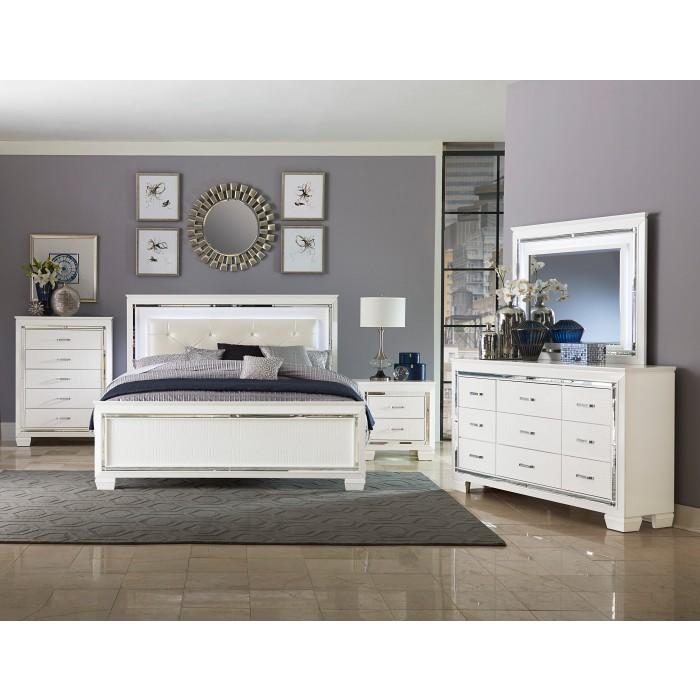 Allura (3)California King Bed, LED Lighting - Furniture 4 Less Outlet (Salinas,CA)