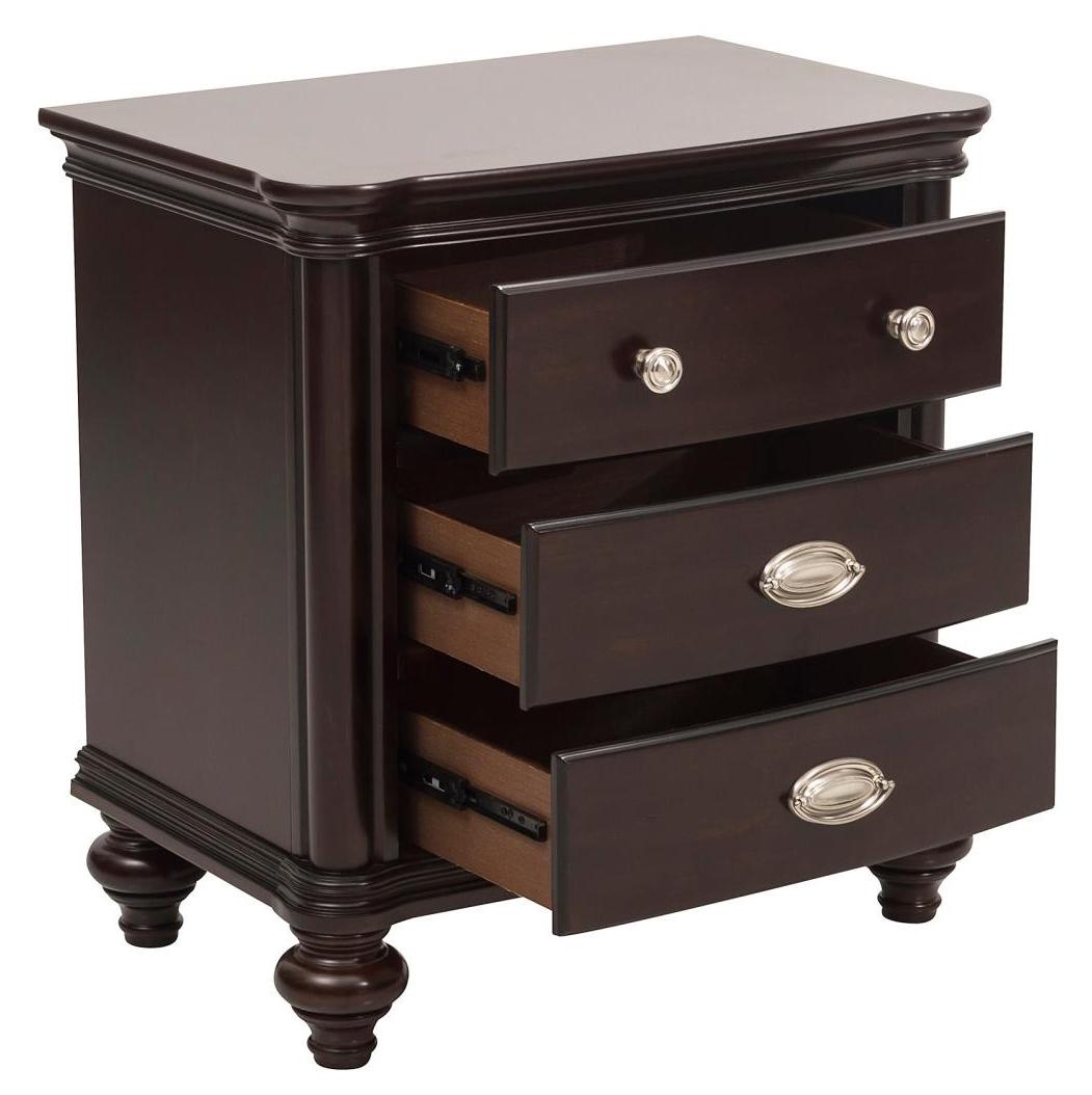 Marston 3 Drawer Nightstand in Dark Cherry 2615DC-4 - Furniture 4 Less Outlet (Salinas,CA)