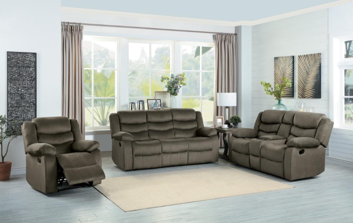 Discus Double Reclining Chair in Brown 9526BR-1 - Furniture 4 Less Outlet (Salinas,CA)