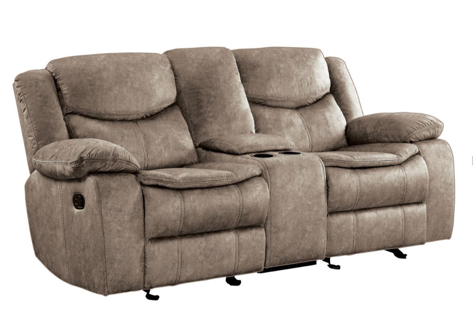 Bastrop Double Glider Reclining Loveseat in Brown 8230FBR-2 - Furniture 4 Less Outlet (Salinas,CA)