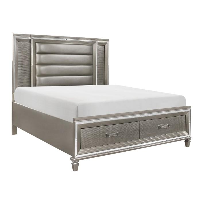 Tamsin (3)California King Platform Bed with Footboard Storage, LED Lighting - Furniture 4 Less Outlet (Salinas,CA)