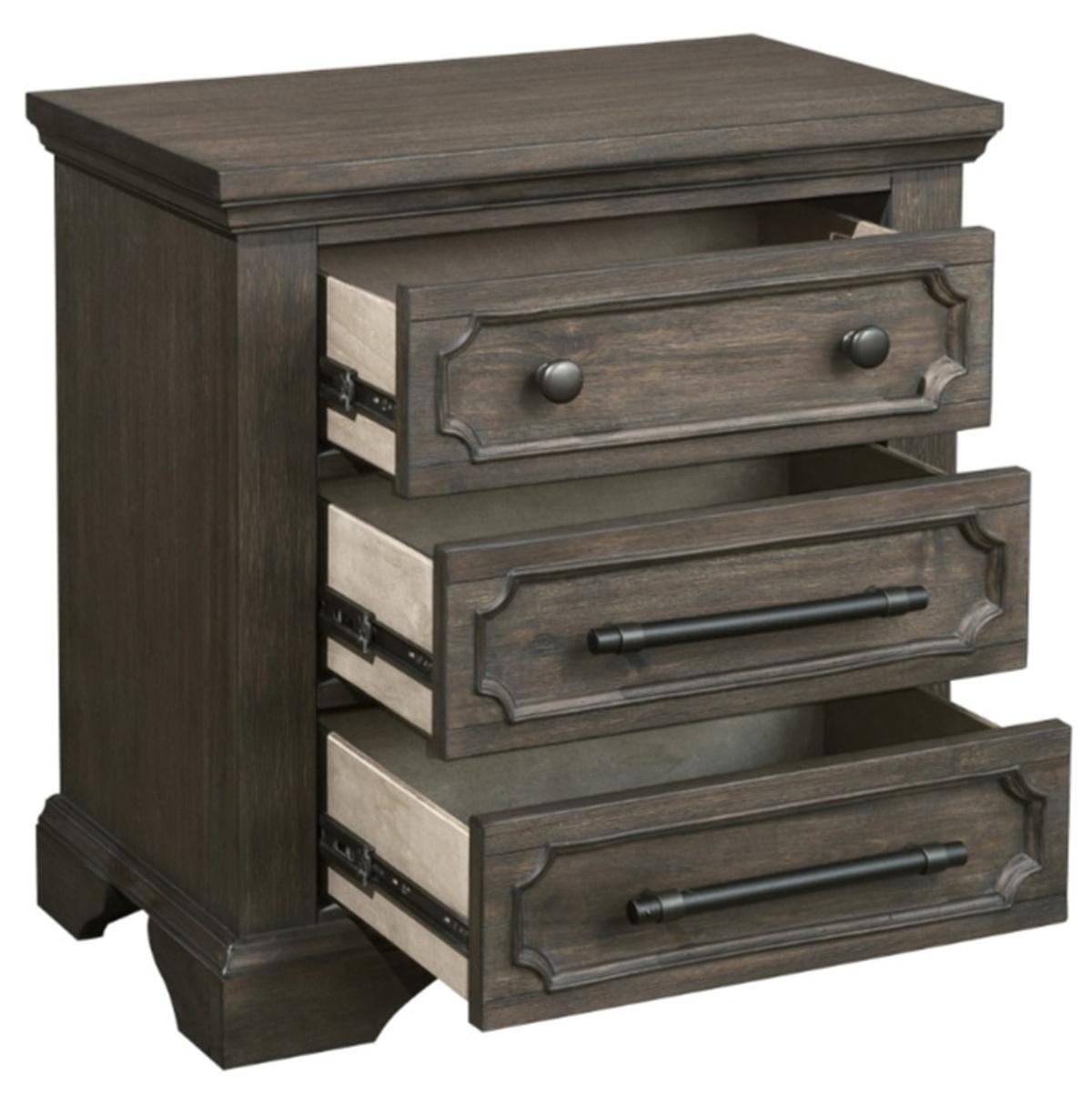 Taulon Nightstand in Dark Oak 5438-4 - Furniture 4 Less Outlet (Salinas,CA)