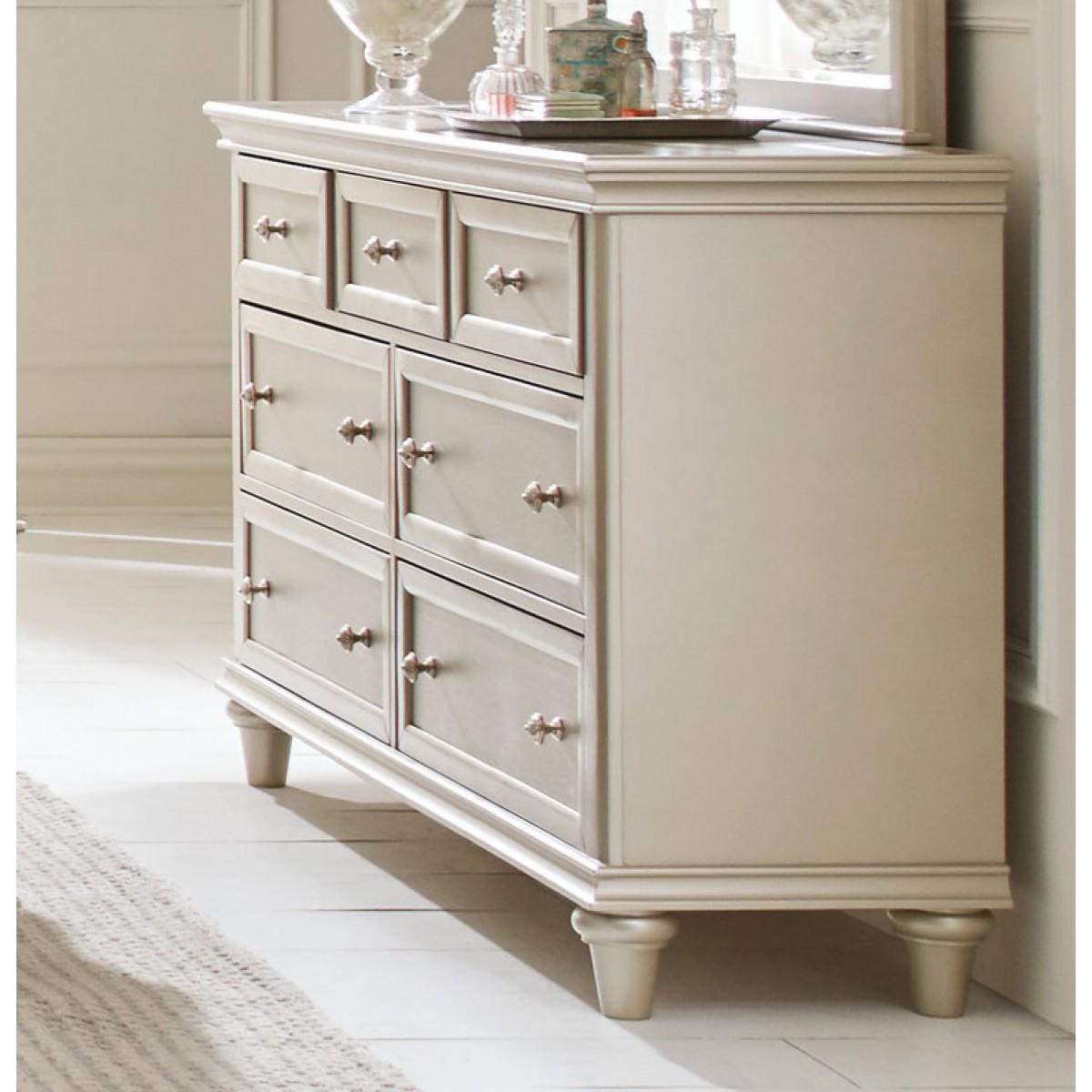 Celandine 7 Drawer Dresser in Silver 1928-5 - Furniture 4 Less Outlet (Salinas,CA)