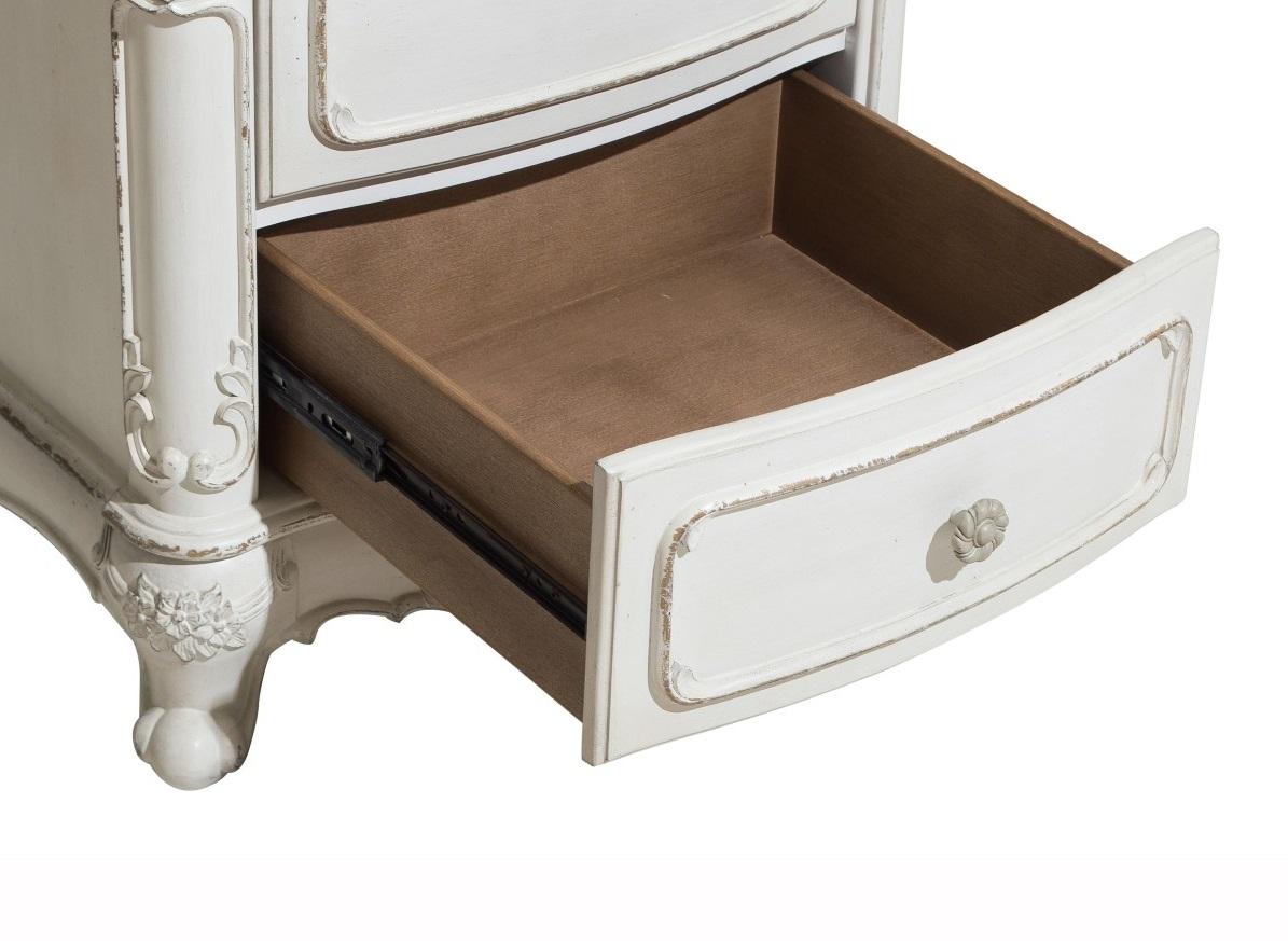 Cinderella Night Stand in Antique White with Grey Rub-Through 1386NW-4 - Furniture 4 Less Outlet (Salinas,CA)