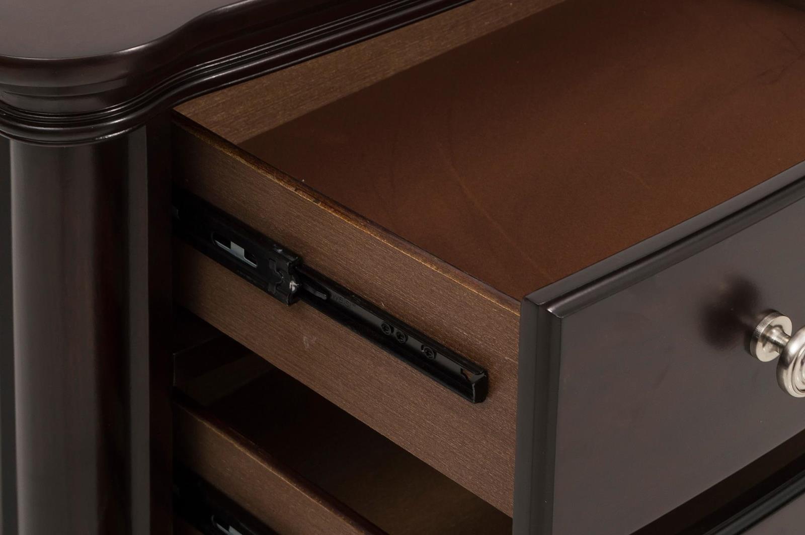 Marston 3 Drawer Nightstand in Dark Cherry 2615DC-4 - Furniture 4 Less Outlet (Salinas,CA)