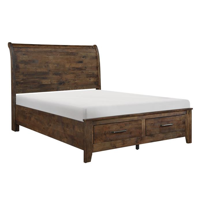 Jerrick (3)California King Sleigh Platform Bed with Footboard Storage - Furniture 4 Less Outlet (Salinas,CA)