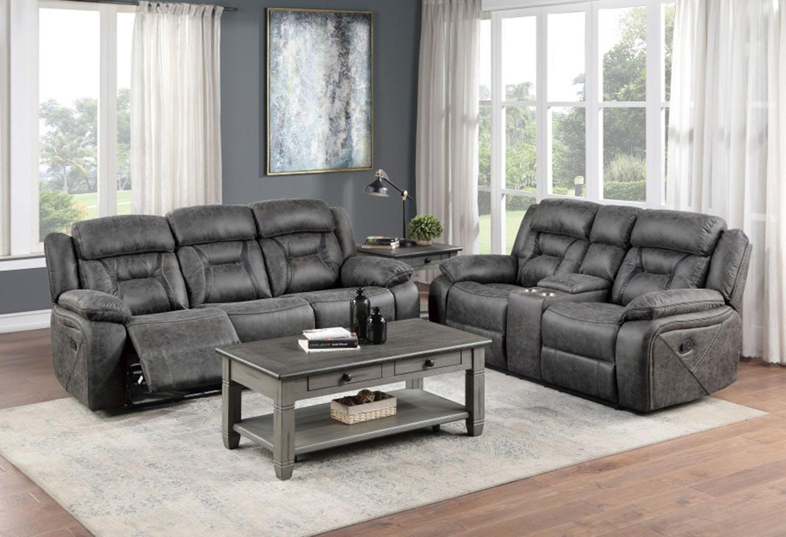Madrona Hill Double Reclining Sofa in Gray 9989GY-3 - Furniture 4 Less Outlet (Salinas,CA)