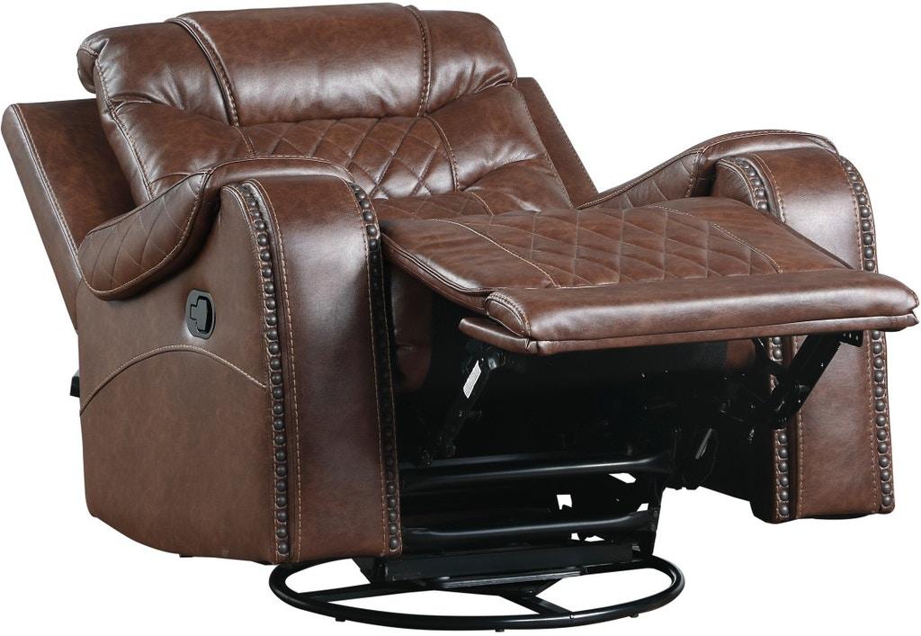Putnam Swivel Glider Reclining Chair in Brown 9405BR-1 - Furniture 4 Less Outlet (Salinas,CA)