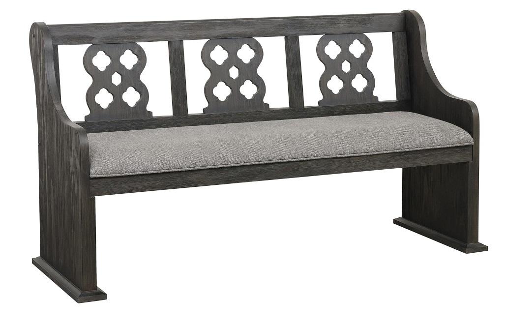 Arasina Bench with Curved Arms in Dark Pewter 5559N-14A - Furniture 4 Less Outlet (Salinas,CA)