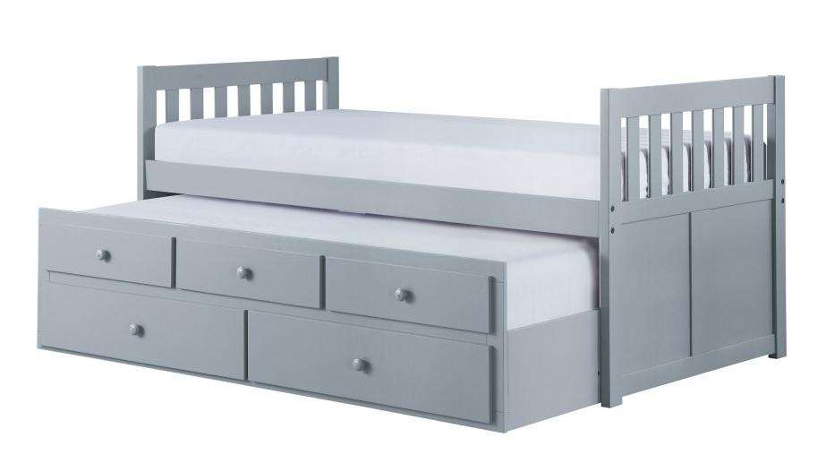 Orion Twin/Twin Trundle Bed w/ 2 Storage in Gray B2063PR-1 - Furniture 4 Less Outlet (Salinas,CA)