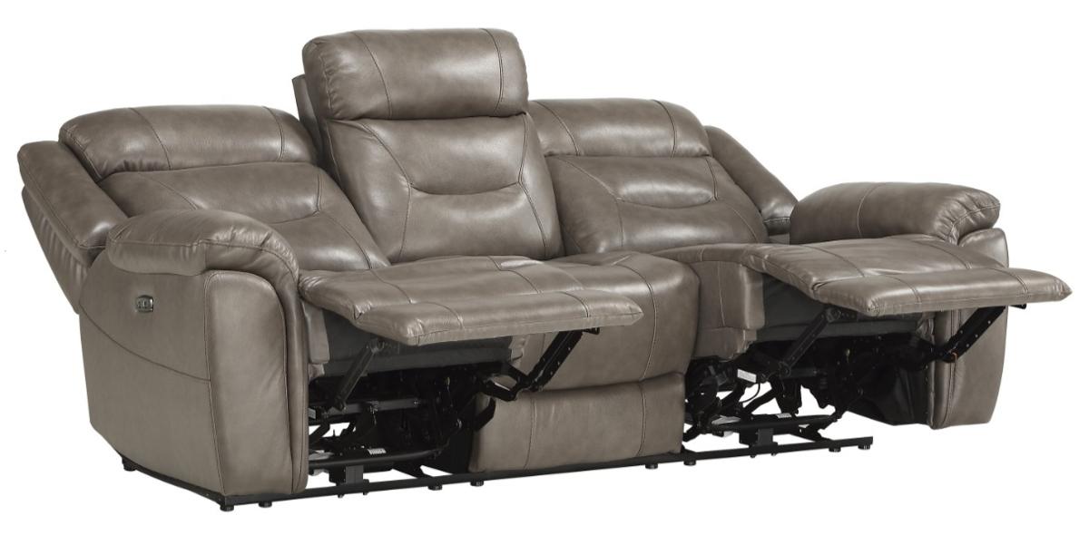 Danio Power Double Reclining Sofa with Power Headrests in Brownish Gray 9528BRG-3PWH - Furniture 4 Less Outlet (Salinas,CA)