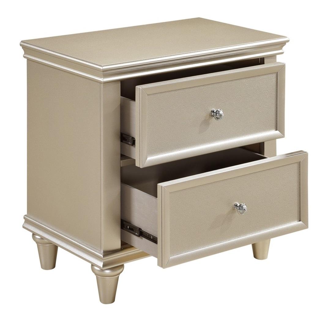 Celandine 2 Drawer Nightstand in Silver 1928-4 - Furniture 4 Less Outlet (Salinas,CA)