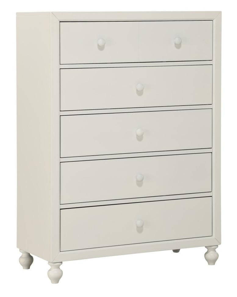 Wellsummer 5 Drawer Chest in White 1803W-9 - Furniture 4 Less Outlet (Salinas,CA)