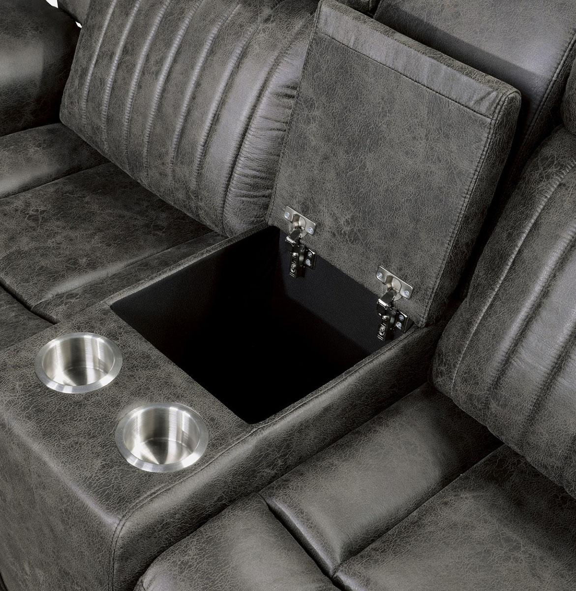 Centeroak Double Reclining Loveseat in Gray 9479BRG-2 - Furniture 4 Less Outlet (Salinas,CA)