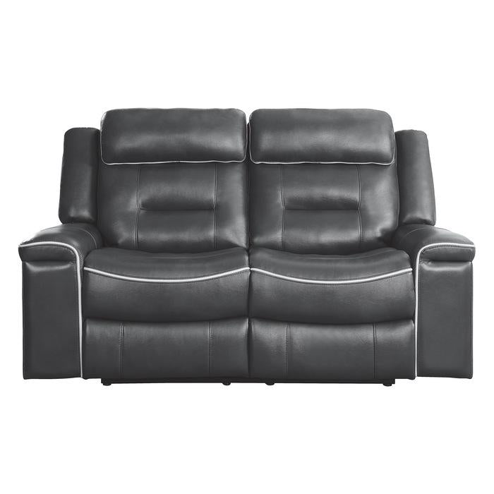 Darwan Double Lay Flat Reclining Loveseat in Dark Gray - Furniture 4 Less Outlet (Salinas,CA)