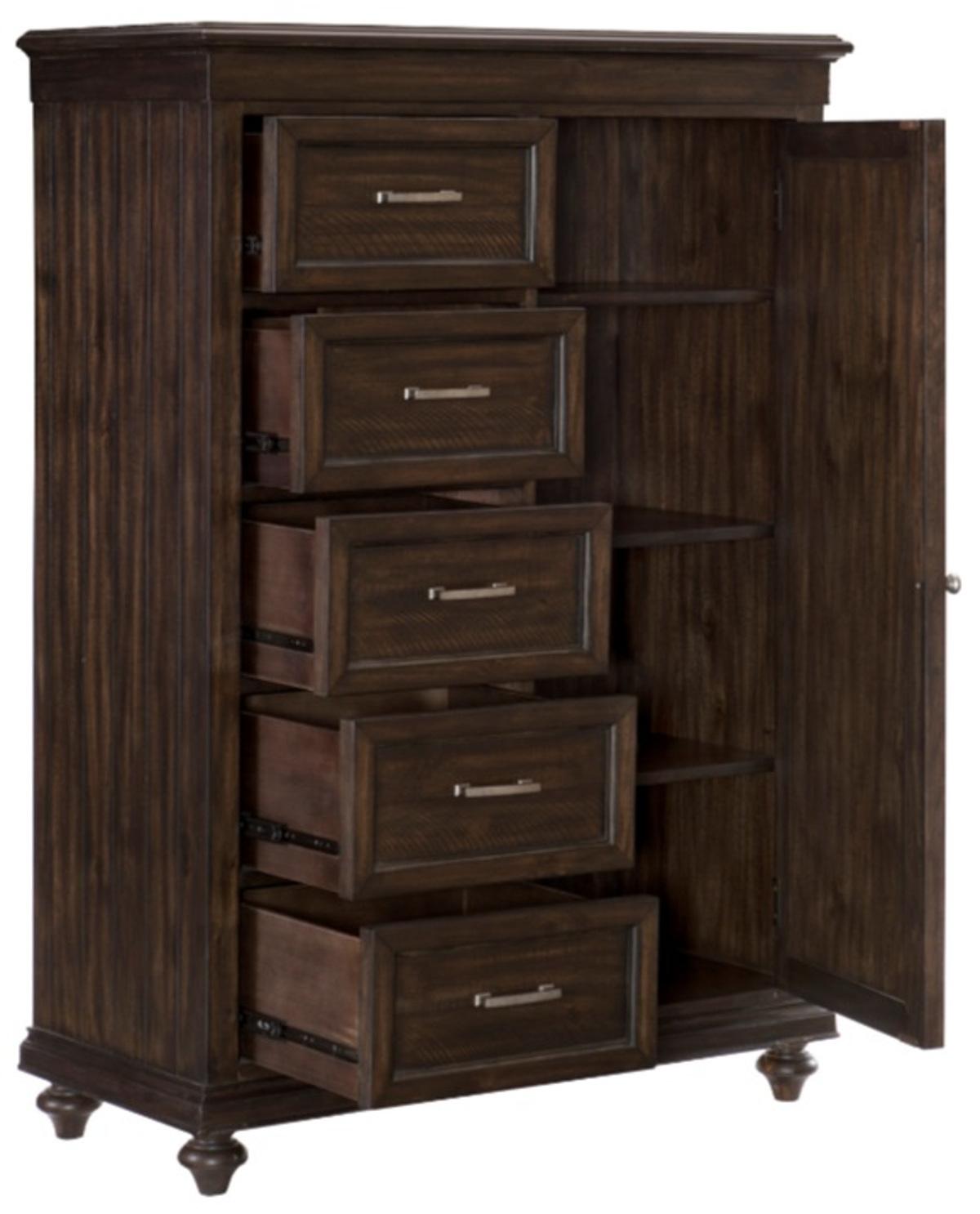Cardona Wardrobe Chest in Driftwood Charcoal 1689-10 - Furniture 4 Less Outlet (Salinas,CA)
