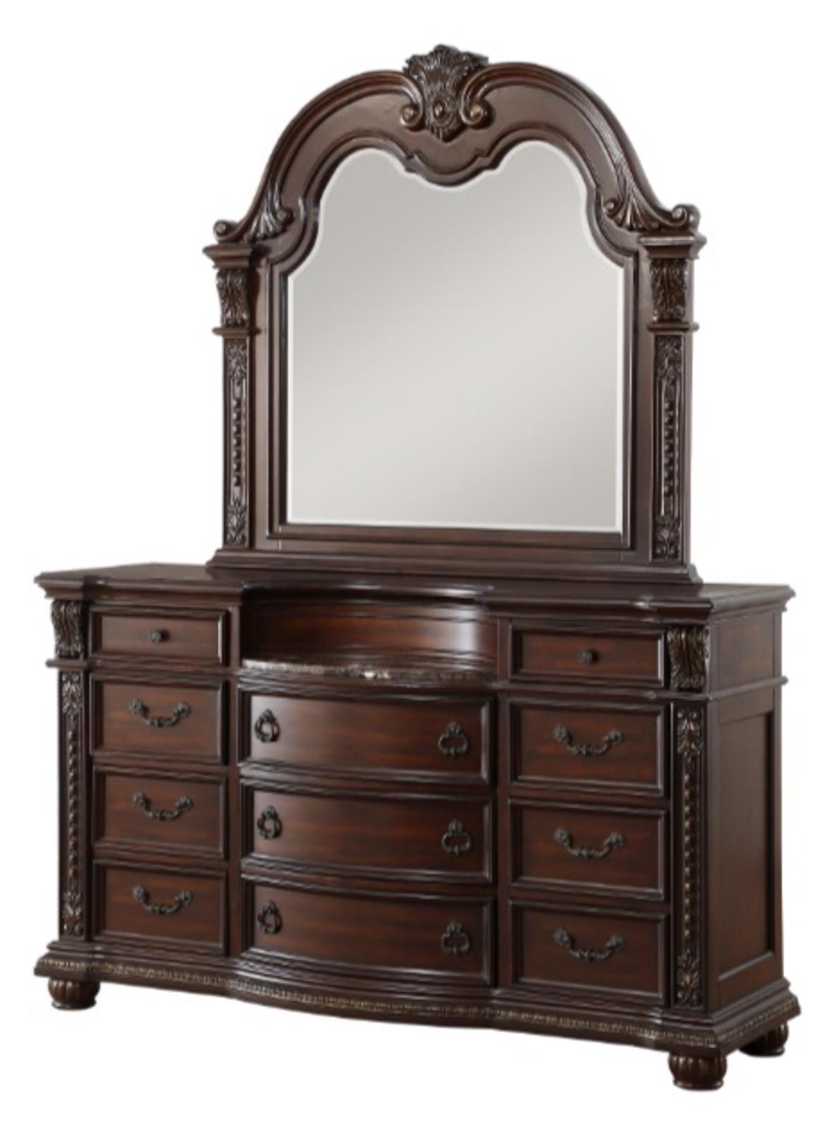 Cavalier Mirror in Dark Cherry 1757-6 - Furniture 4 Less Outlet (Salinas,CA)