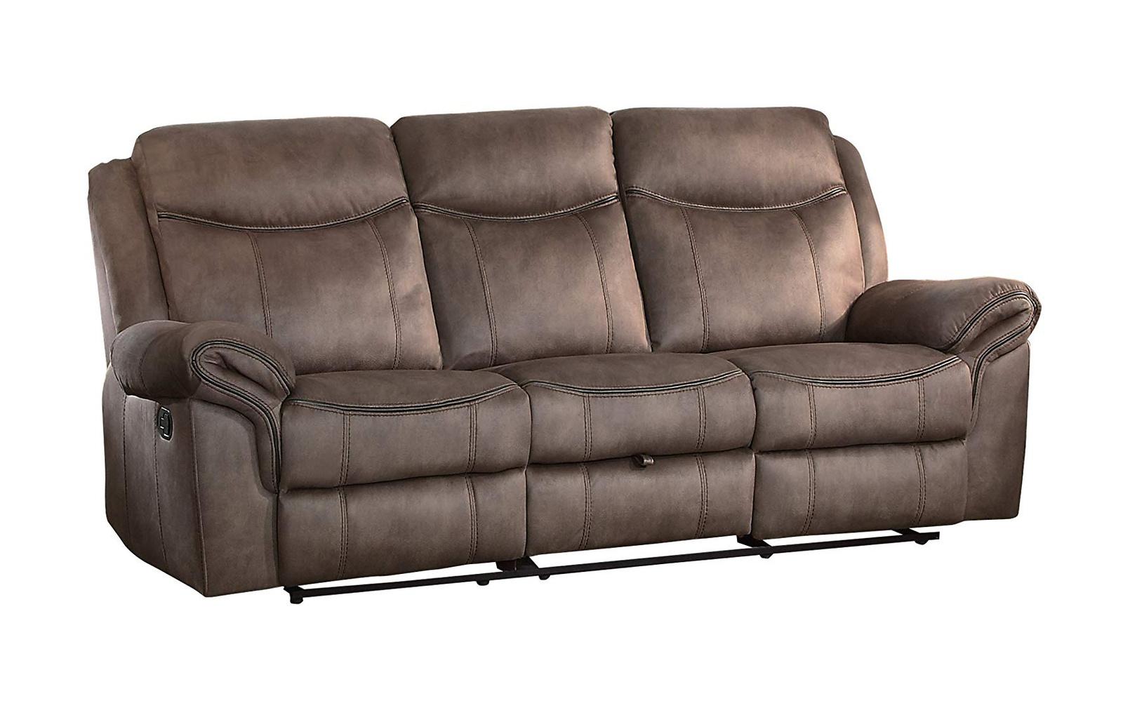 Aram Double Glider Reclining Sofa in Dark Brown 8206NF-3 - Furniture 4 Less Outlet (Salinas,CA)