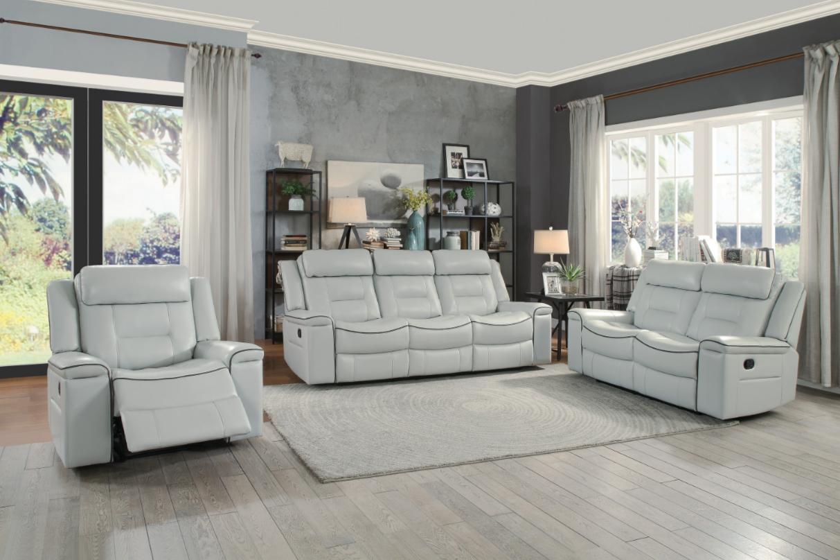 Darwan Lay Flat Recliner in Light Gray - Furniture 4 Less Outlet (Salinas,CA)