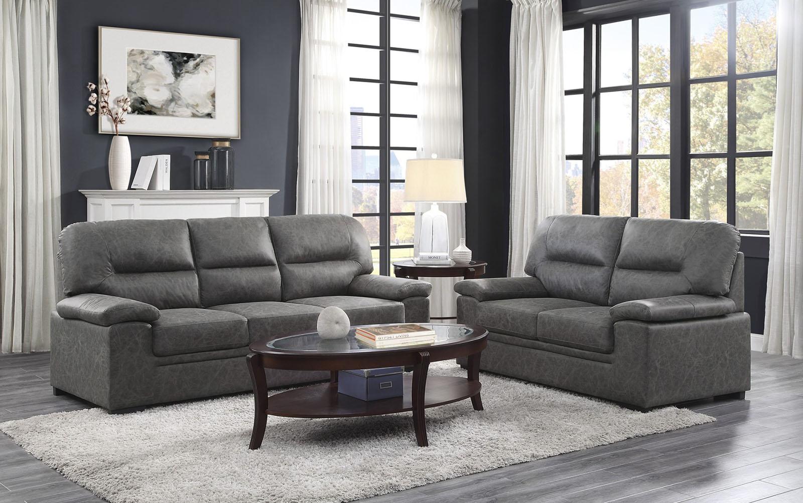 Michigan Sofa in Dark Gray 9407DG-3 - Furniture 4 Less Outlet (Salinas,CA)