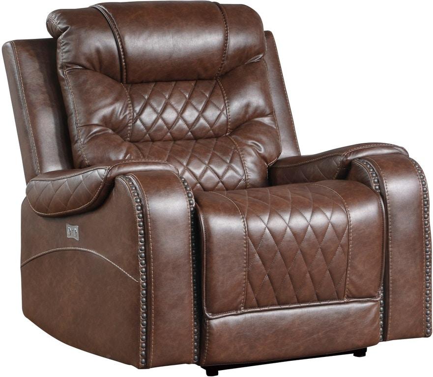 Putnam Power Reclining Chair in Brown 9405BR-1PW - Furniture 4 Less Outlet (Salinas,CA)