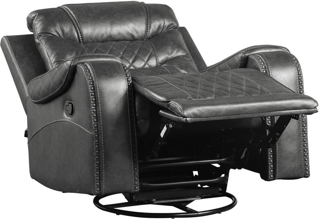 Putnam Swivel Glider Reclining Chair in Gray 9405GY-1 - Furniture 4 Less Outlet (Salinas,CA)