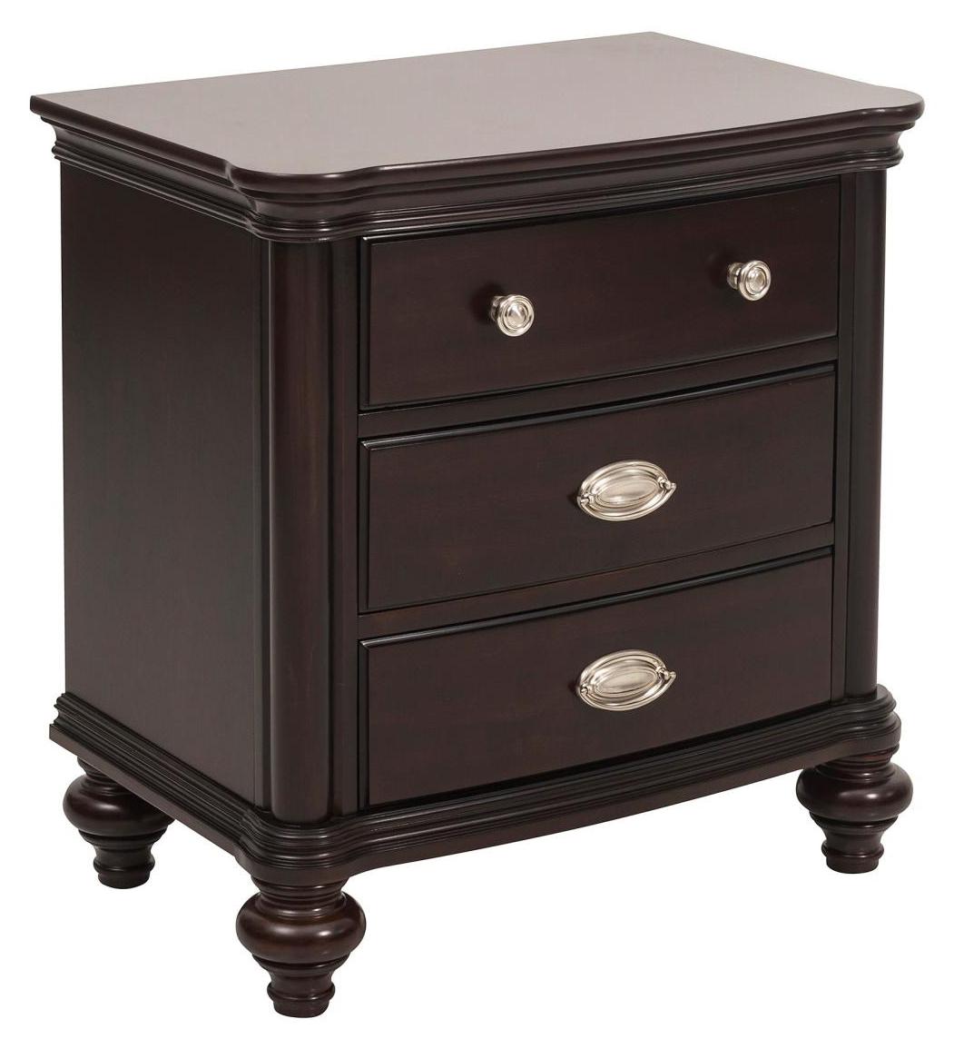 Marston 3 Drawer Nightstand in Dark Cherry 2615DC-4 - Furniture 4 Less Outlet (Salinas,CA)