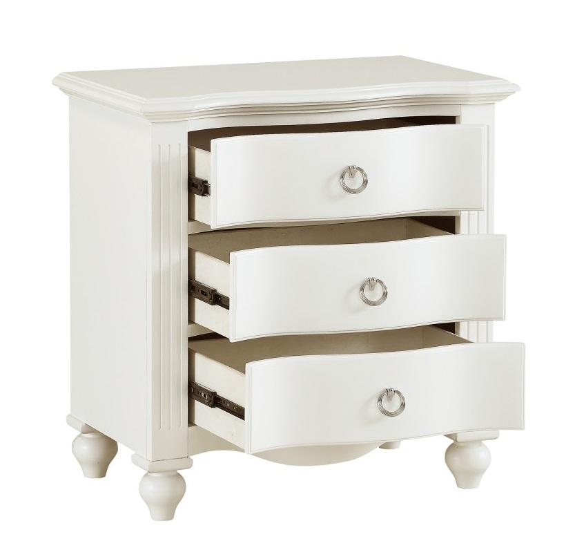 Meghan 3 Drawer Nightstand in White 2058WH-4 - Furniture 4 Less Outlet (Salinas,CA)