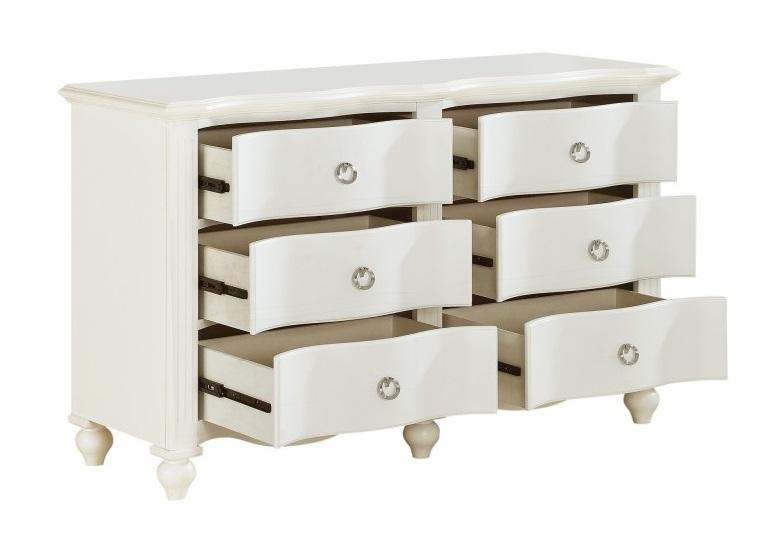 Meghan 6 Drawer Dresser in White 2058WH-5 - Furniture 4 Less Outlet (Salinas,CA)