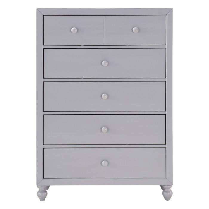 Wellsummer 5 Drawer Chest in Gray 1803GY-9 - Furniture 4 Less Outlet (Salinas,CA)