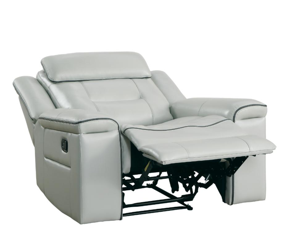 Darwan Lay Flat Recliner in Light Gray - Furniture 4 Less Outlet (Salinas,CA)