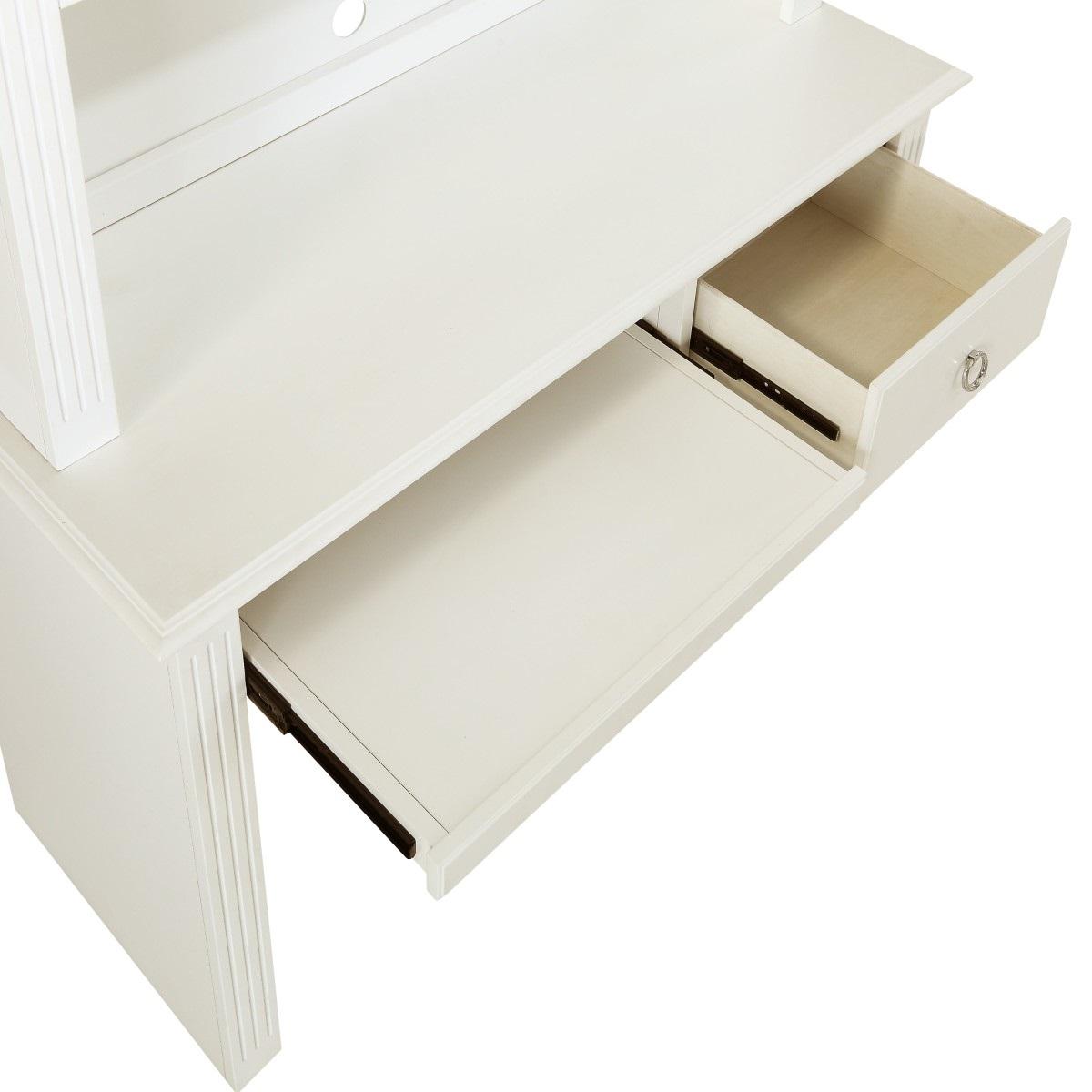 Meghan Writing Hutch/ Desk Set in White 2058WH-14 - Furniture 4 Less Outlet (Salinas,CA)