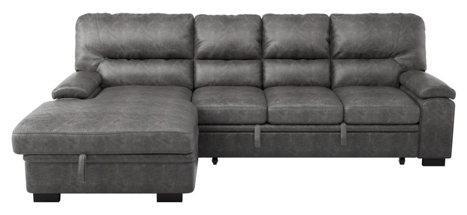 Michigan Sectional with Pull Out Bed and Left Chaise in Dark Gray 9407DG2LC3R - Furniture 4 Less Outlet (Salinas,CA)