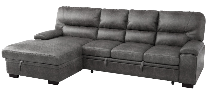 Michigan Sectional with Pull Out Bed and Left Chaise in Dark Gray 9407DG2LC3R - Furniture 4 Less Outlet (Salinas,CA)
