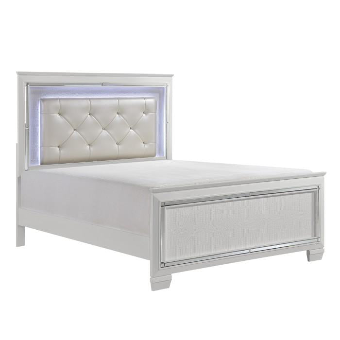 Allura (3)California King Bed, LED Lighting - Furniture 4 Less Outlet (Salinas,CA)