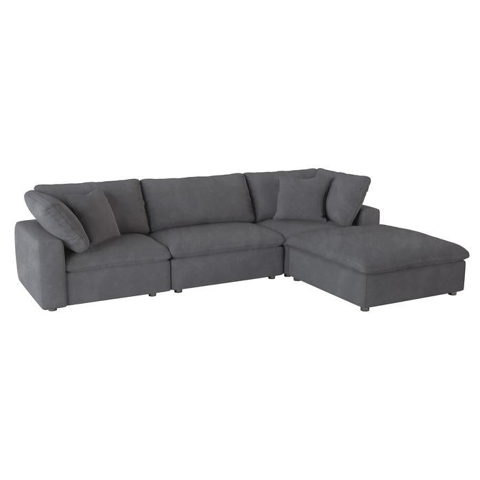 9546GY4OT - (4)4-Piece Modular Sectional with Ottoman - Furniture 4 Less Outlet (Salinas,CA)