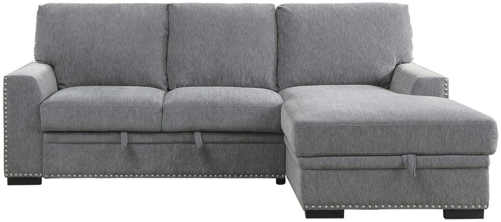 Morelia 2pc Sectional with Pull Out Bed and Right Chaise in Dark Gray 9468DG2RC2L - Furniture 4 Less Outlet (Salinas,CA)