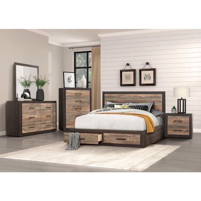 Miter (3)California King Platform Bed with Footboard Storage - Furniture 4 Less Outlet (Salinas,CA)