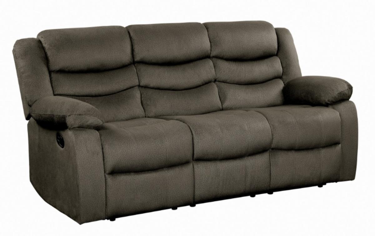 Discus Double Reclining Sofa in Brown 9526BR-3 - Furniture 4 Less Outlet (Salinas,CA)