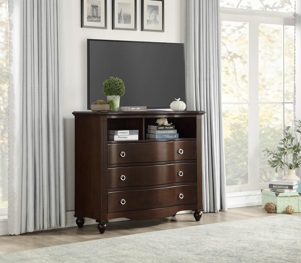 Meghan 3-Drawer Media Chest in Espresso - Furniture 4 Less Outlet (Salinas,CA)