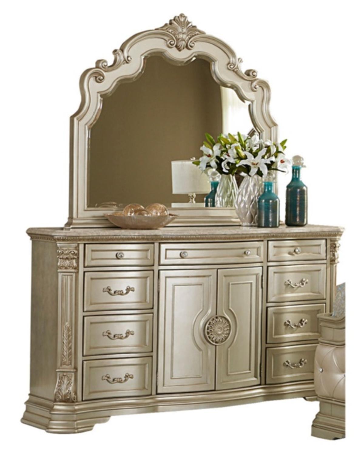 Antoinetta Mirror in Champagne Wood 1919NC-6 - Furniture 4 Less Outlet (Salinas,CA)