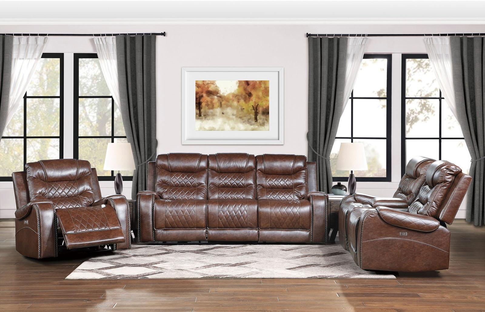 Putnam Power Reclining Chair in Brown 9405BR-1PW - Furniture 4 Less Outlet (Salinas,CA)