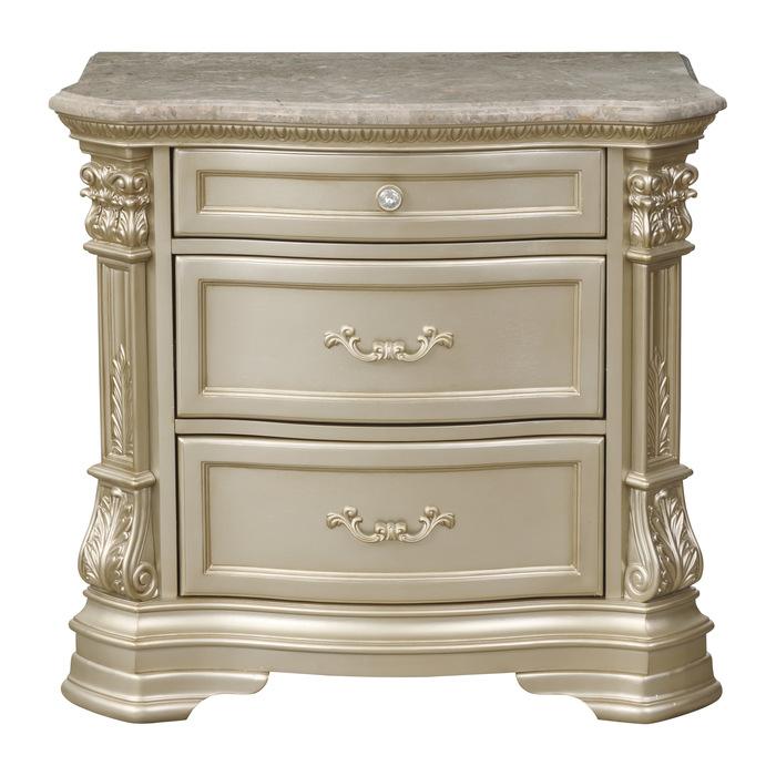 Antoinetta Nightstand in Champagne Wood 1919NC-4 - Furniture 4 Less Outlet (Salinas,CA)